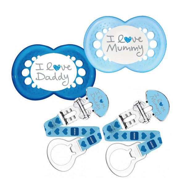 MAM Style Soother and Clip 6m+ - Blue - Twin Pack