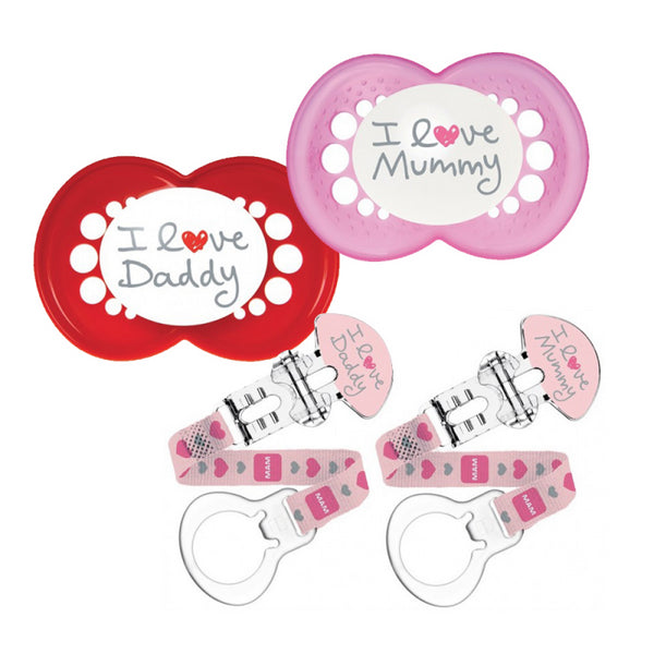 MAM Style Soother and Clip 6m+ - Pink - Twin Pack