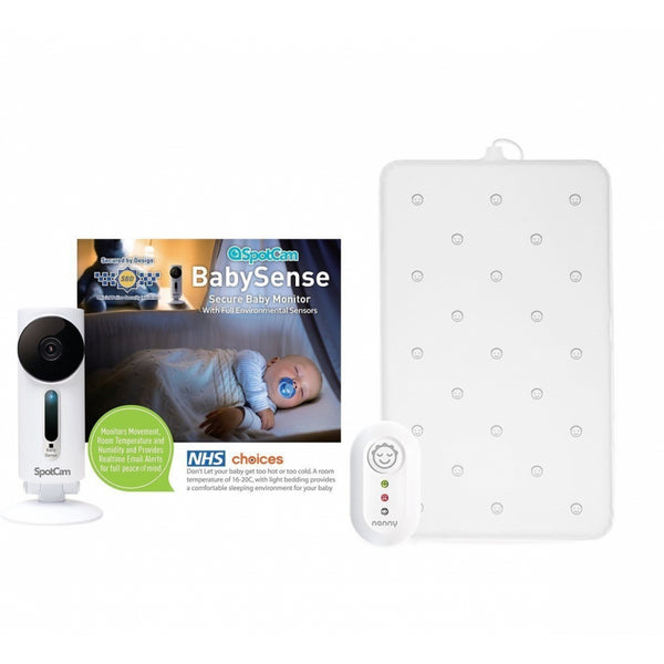 SpotCam Sense HD Wi-Fi Baby Monitor Camera and Nanny Baby Sensor Breathing Monitor Bundle