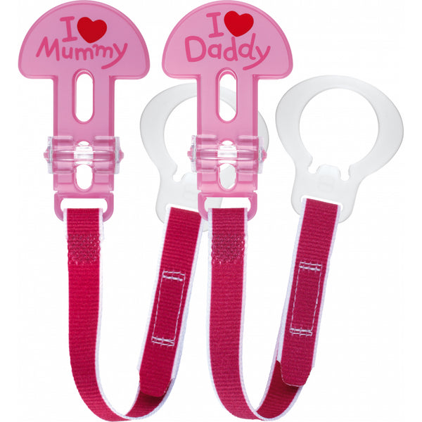 MAM Soother Clips - Pink - Twin Pack