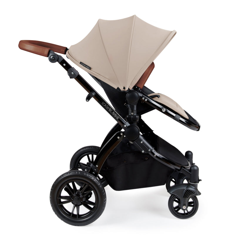 Ickle Bubba Stomp V3 i-Size All in One Travel System with ISOFIX Base - Sand on Black Frame