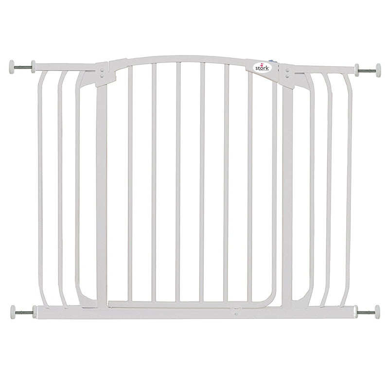 Stork Extra-Wide Safety Gate 97-108cm - White, Pressure Fit Stair Gate
