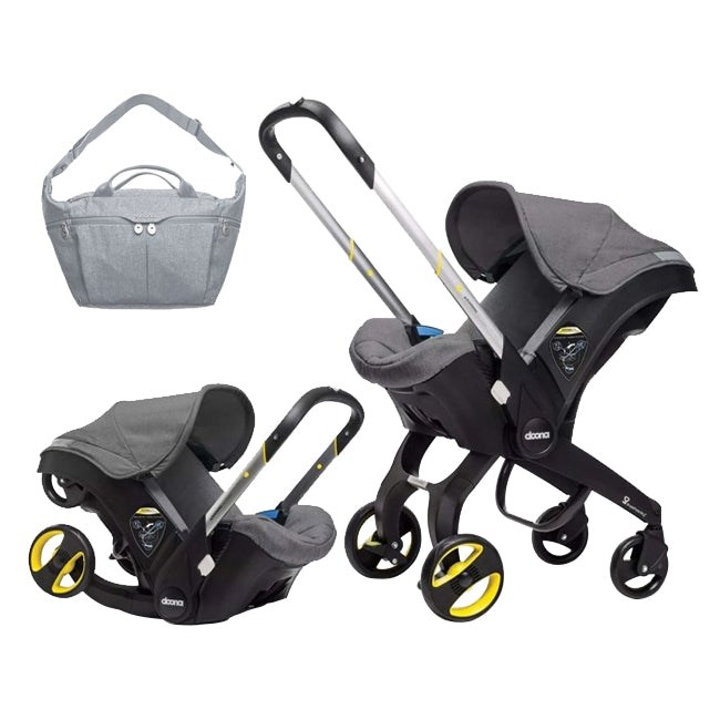 Doona Pram and Group 0+ Car Seat - Includes Free All Day Bag - Storm