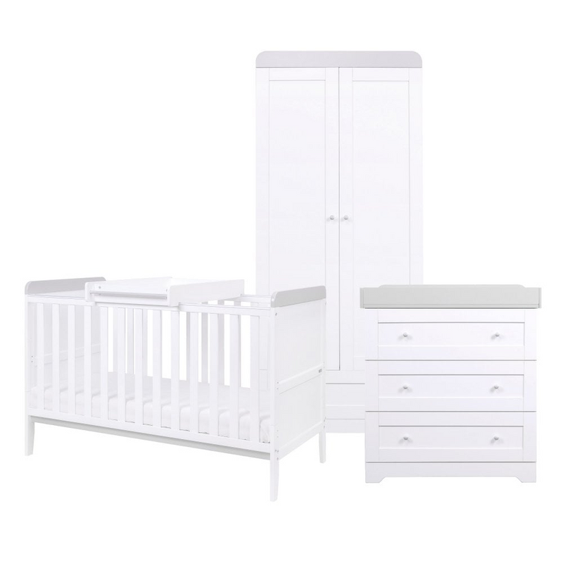 Tutti Bambini Rio 3 Piece Room Set - White and Dove Grey