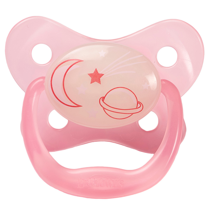 Dr Brown’s PreVent Glow Soother – 6m+ – Pink